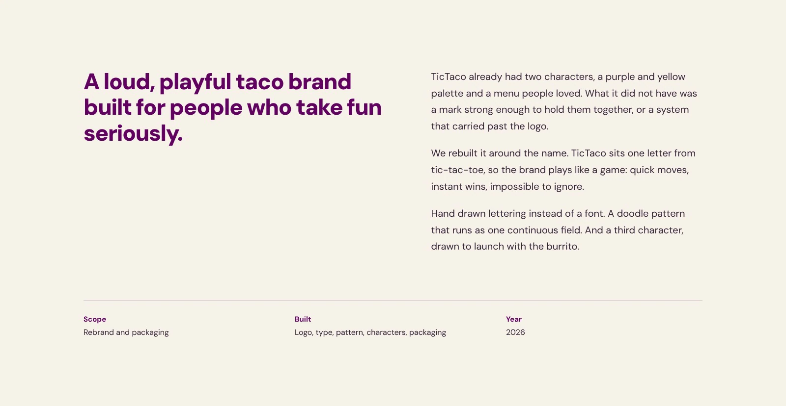 Introduction: a loud, playful taco brand built for people who take fun seriously